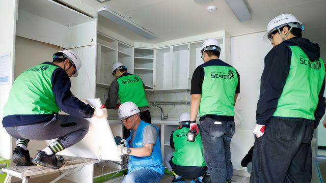 SH, 노사 아동양육시설 환경 개선 봉사 가져