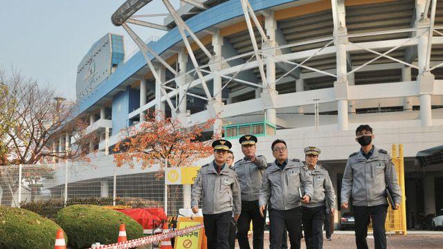 대전경찰청, 14일 축구 국가대표팀 친선 경기 앞두고 안전 점검