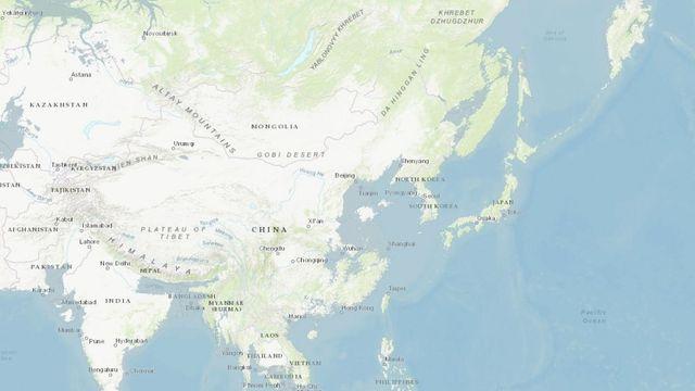 해수면 100m 상승시 한국 상황