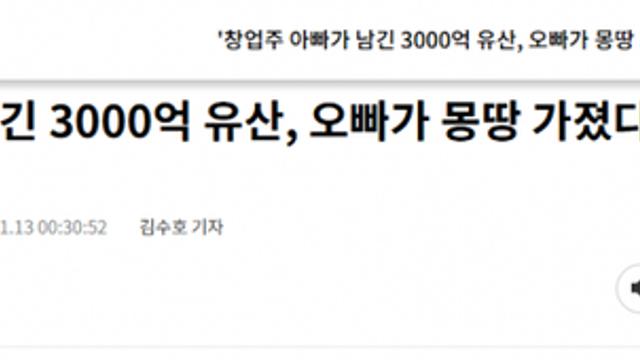 1남1녀 친오빠랑 재산 나누기 싫음