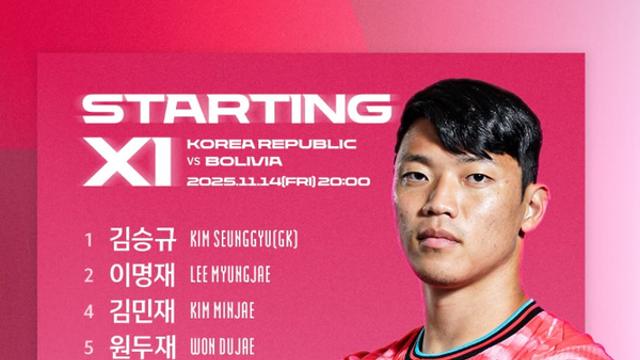 손흥민-이강인, 볼리비아전 선발 라인업 명단 포함...4-2-3-1 가동