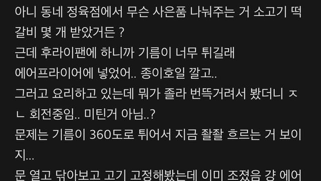 에어프라이어 안에서 개신난 떡갈비 