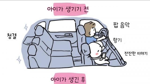 아이가 생기기 전, 후 차 내부 변화 