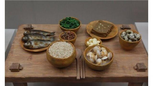 박물관에서 재현했다는 청동기 시대 밥상