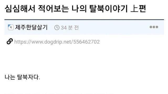 대홍단 출신 탈북 썰