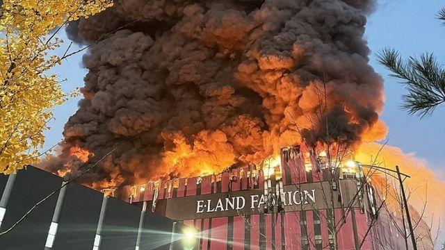 천안 이랜드패션 물류센터 화재···소방 대응 2단계 격상