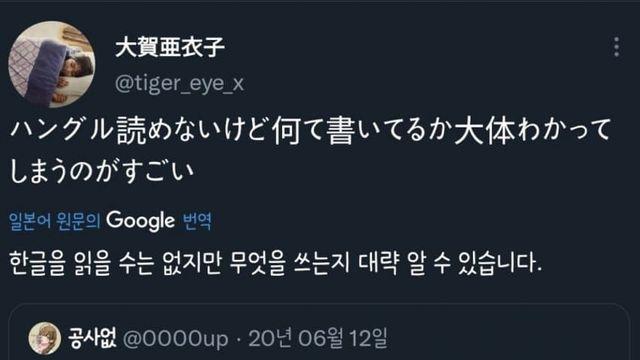 한국어는 모르지만 이해가 간 일본인