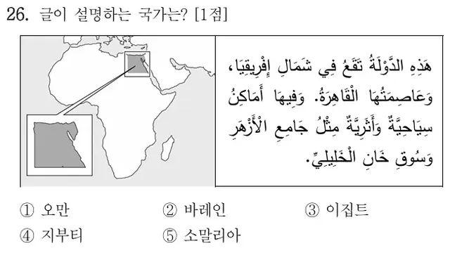 2025년 수능 제2외국어 아랍어 문제,,