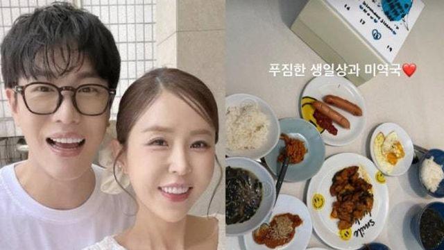 신지, 예비신랑 문원과 함께한 생일상 공개…“푸짐한 생일상, 고마워”