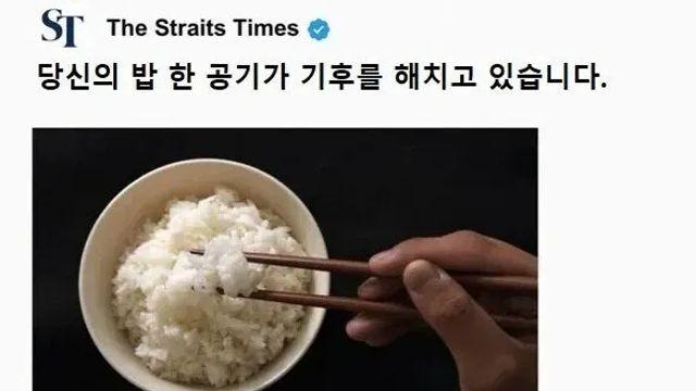 당신의 밥 한 공기가 기후를 해치고 있습니다.,,