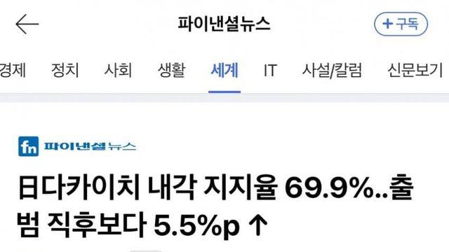 다카이치 지지율 근황