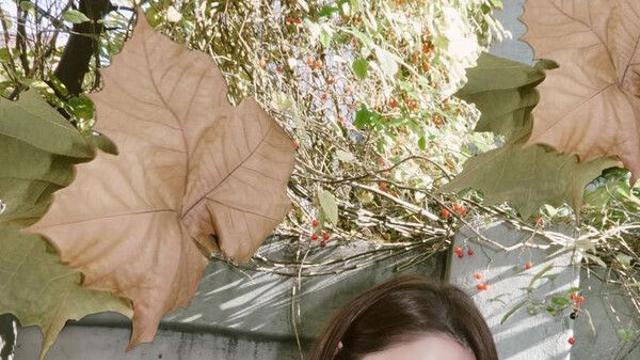 이민정 낙엽 들고 활짝…완벽 미모에 감탄