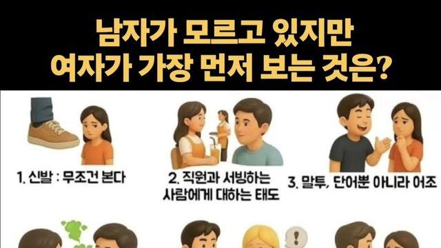 여자가 남자 볼 때 본다는 것들