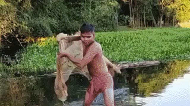 어부의 투망 던지는 실력.