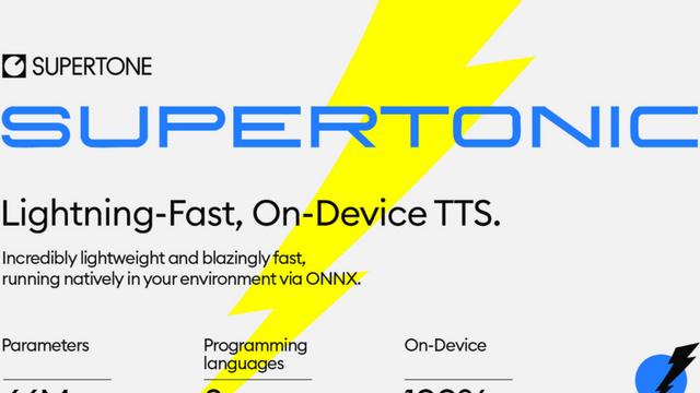 클라우드·GPU 없어도 된다…수퍼톤, TTS 모델 ‘수퍼토닉’ 오픈소스 공개
