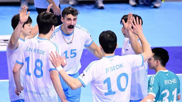 러셀 37점+정지석 트리플크라운 미쳤다! 대한항공, 풀세트 접전 끝 OK저축은행 꺾고 6연승 [계양:스코어]