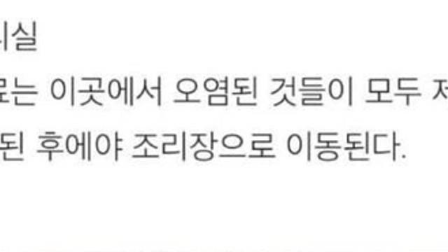 위생우수 조리실의 수준.