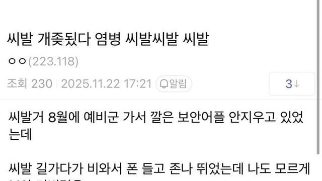 실수로 국방모바일보안앱 작동시켜버린 야붕이