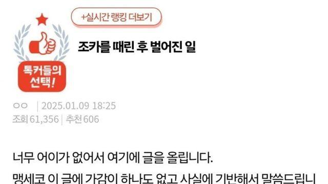 조카를 때린 후 벌어진 일