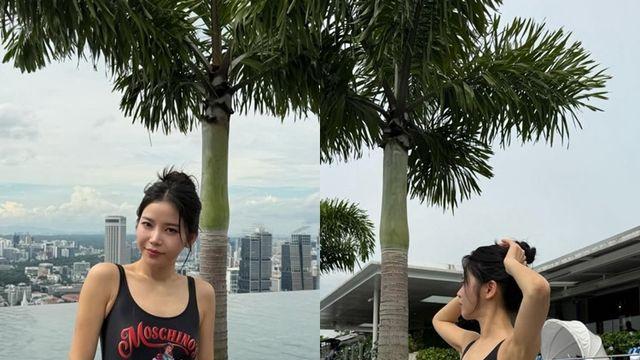 솔라, 아찔한 수영복 자태... 인피니티풀서 드러난 황금 비율 [IS하이컷]