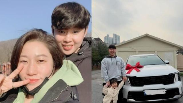 김영희, 10살 연하 남편에 새 차 사줬다…능력 있는 누나의 플렉스 [★해시태그]