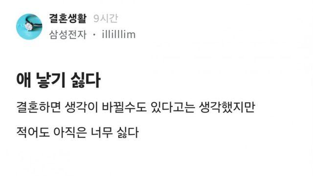 결혼은 했는데 애는 낳기 싫다는 삼전 블라녀