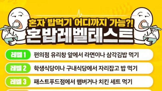 혼밥레벨 테스트