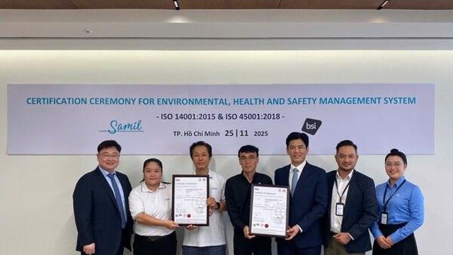 삼일제약 베트남 플랜트, ISO 14001· ISO 45001 통합 인증 획득