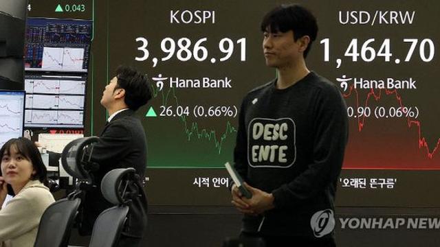 코스피 4000선 탈환 실패…충청권 상장기업 주가 혼조세