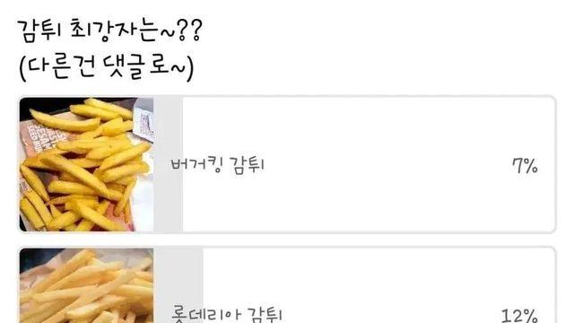 10만명이 투표했다는 감자튀김 최강자
