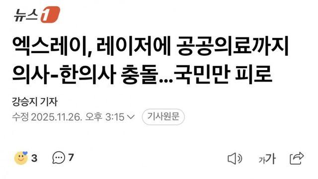 엑스레이, 레이저에 공공의료까지 양의사-한의사 충돌