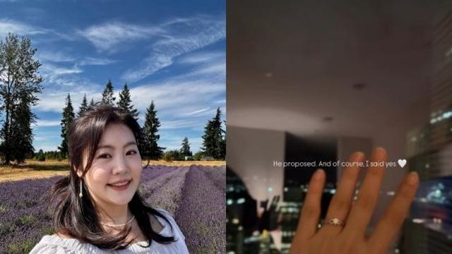 '카타르 승무원 출신' 14기 옥순, 프러포즈 받았다…빛나는 네 번째 손가락 [★해시태그]