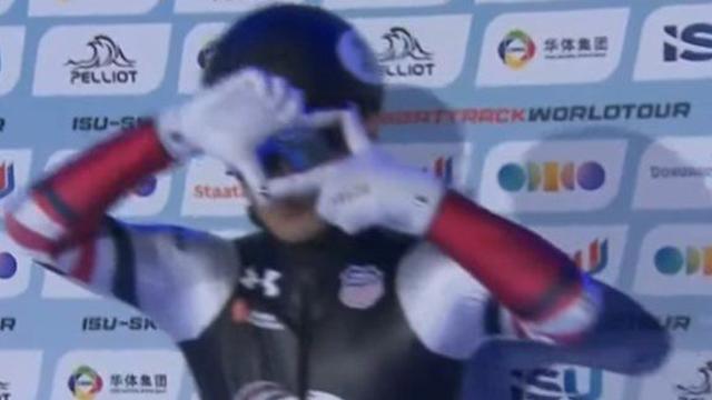 '손흥민 찰칵 세리머니' 美 한국계 3세 앤드루 허, 월드투어 男 500m 깜짝 금메달…