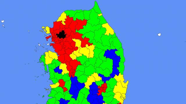 전국 대도시에서 대중교통으로 이동할 수 있는 지역들