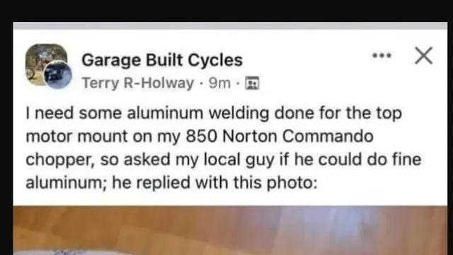 알루미늄 용접 가능하냐고 문의 후 받은 사진,,