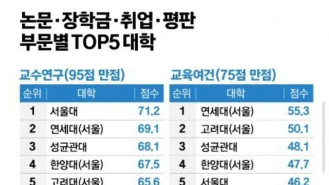 24년, 25년 대학 평판도 서열