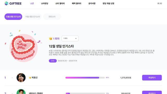 박효신, 오늘(1일) 생일맞아... 기프트리 1위 혜택으로 지하철 광고 받았다