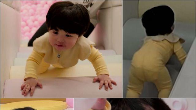 심형탁子 하루, 인생 첫 키즈카페…앙증맞은 뒤태 '너무 귀여워'