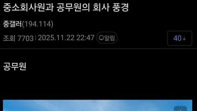 중소기업 사원 vs 공무원 회사 풍경 비교