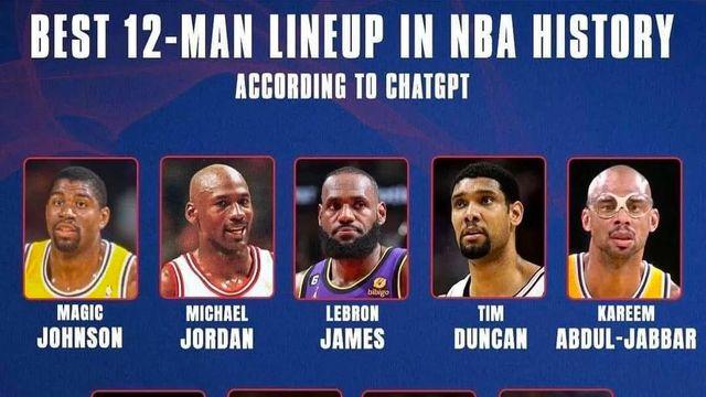 NBA 역대 Best 12 (cf. 챗 지피티)