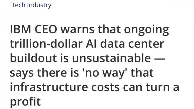 IBM CEO, 데이터센터로 수익 절대 불가능