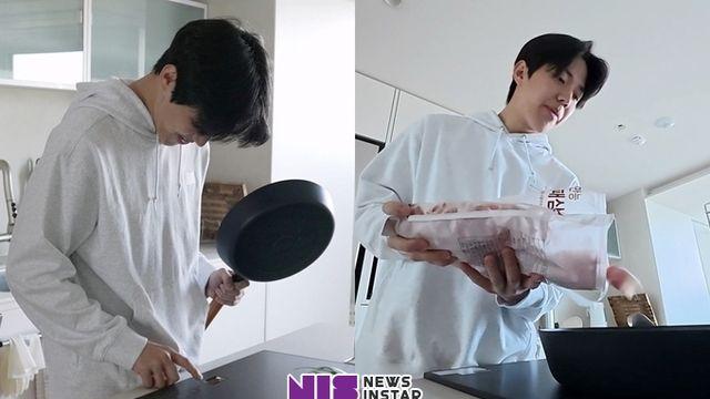 MBC '나혼산' 도운, '대패삼겹살+달걀+핫소스' 요리 재료 준비 완료! 원팬으로 완성한 요리의 맛은?