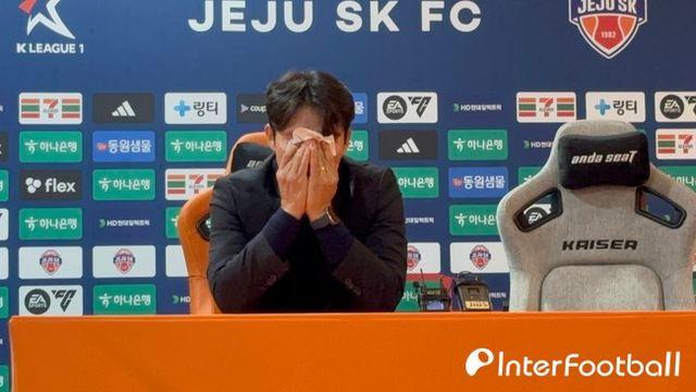 [승강 PO 기자회견] 끝내 눈물 흘린 변성환 감독, 사퇴 표명 후 