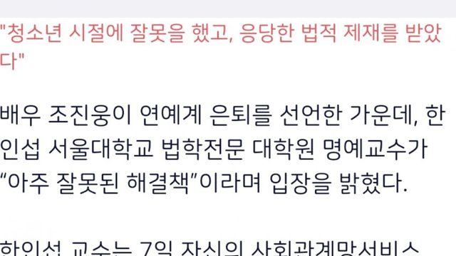 '조진웅 옹호론'..∙ 서울대 교수 