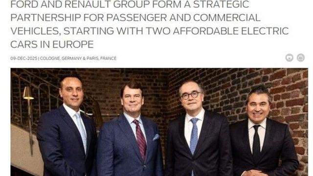 포드·르노, 中 전기차 저가공세에 플랫폼 공유 등 전략적 파트너십