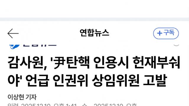 인권위 위원 ‘헌재 부숴야’ 발언…감사원 고발