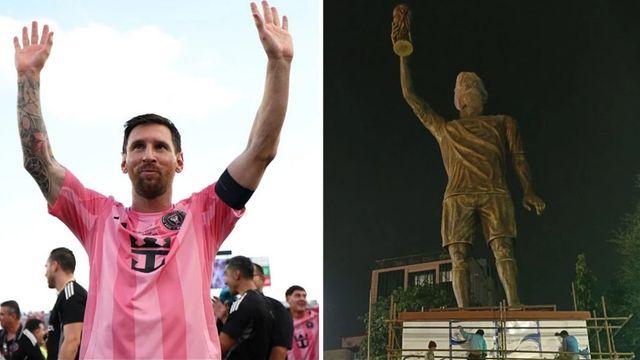 '21m 초대형 메시 동상', 인도에서 왜 만드나?…GOAT 투어서 공개 예정→