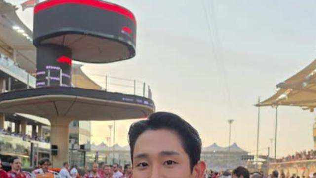 [IS하이컷] 정해인, F1도 빛낸 비주얼...청청 패션 눈길