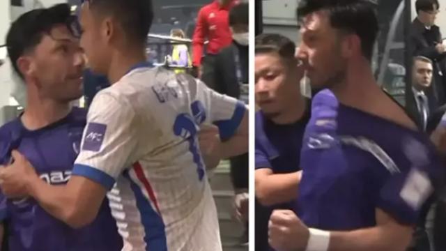 ‘손흥민 절친’의 분노! ACLE에서 하프타임 도중 상대 선수와 드잡이