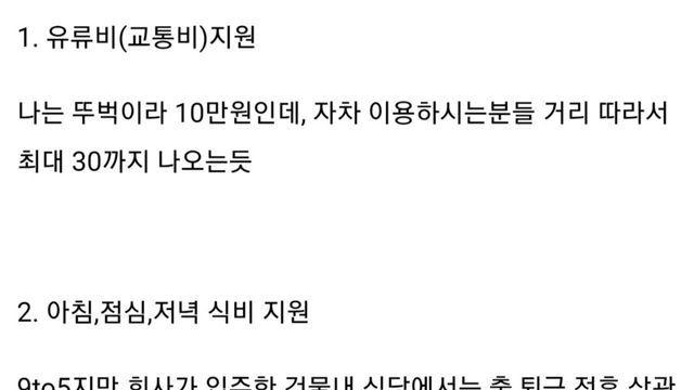 중소 월급 210이지만 복지가 미쳐서 회사에 뼈를 묻을거다